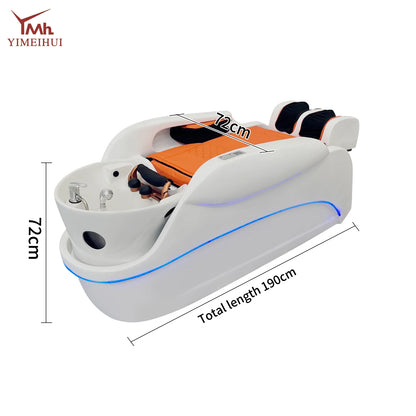 Salon Supplies Water Circulation Table Electric Massage Hairdressing Shampoo Bed Therapy Head for Hair Wash Massage Services