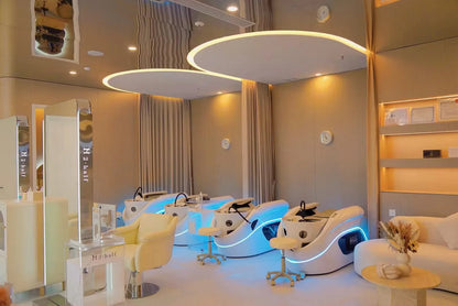 Intelligente Massage-Haarwaschliege, Massagetisch, Kopf-SPA-Salonmöbel für Luxussalons, Friseurdienstleistungen
