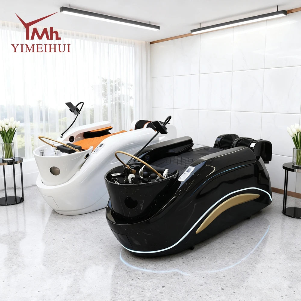 Electric adjustable hair spa chair head washing station shampoo massage bed for salon spa equipment