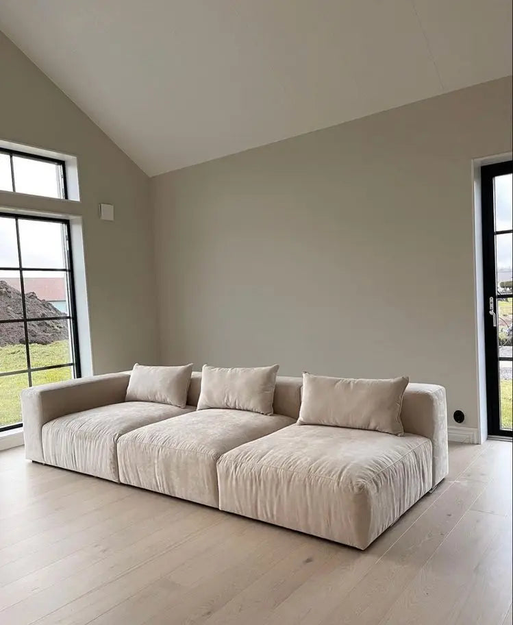Minimalistische Multi-Seat Leder Ecksofa Kombination Modern Einfaches Wohnzimmer Sofas Erste Schicht Rindsleder L-Form Sofa-Set