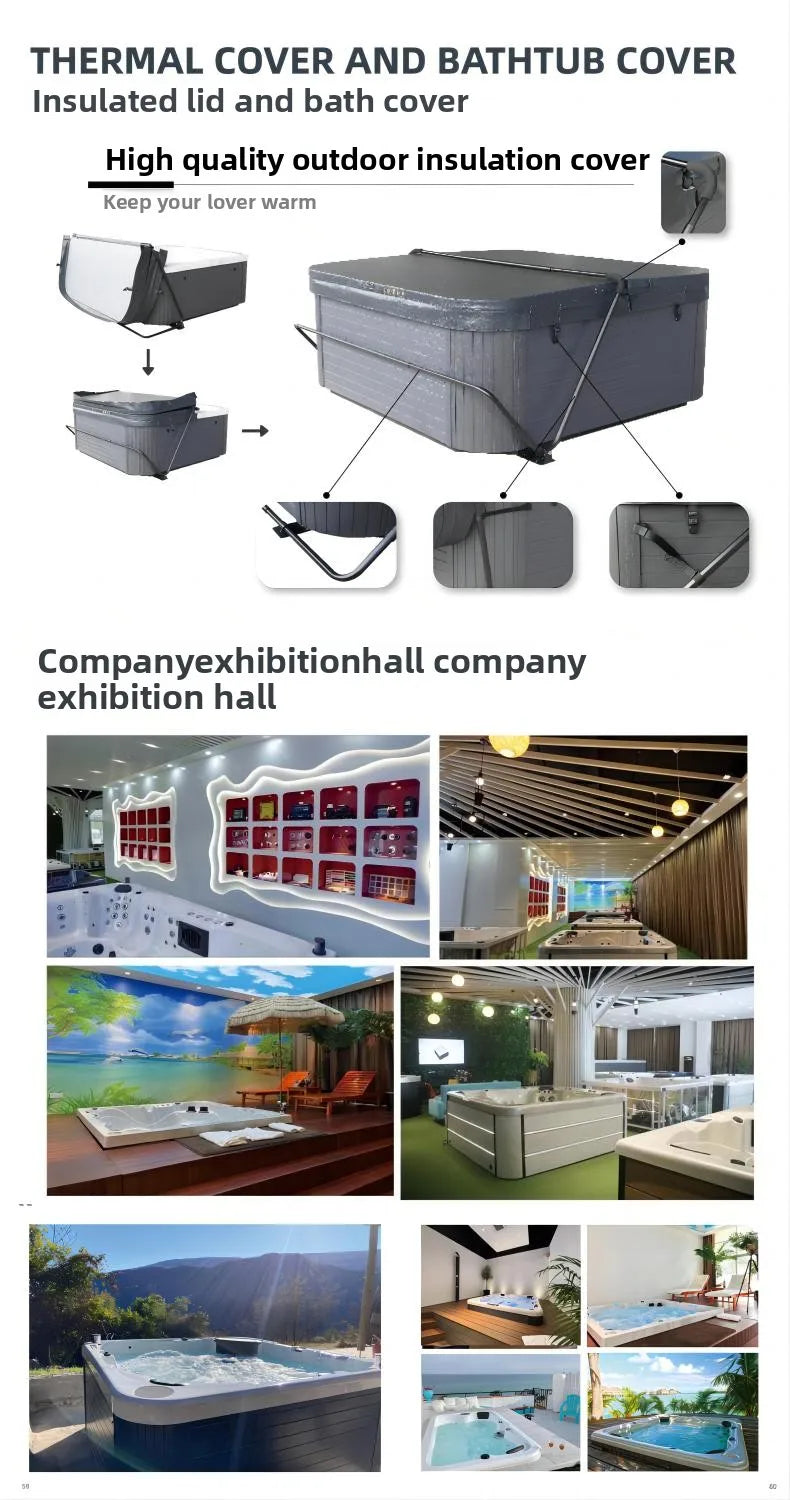 Outdoor-Jacuzzi-SPA-Whirlpool, großer Acryl-Massagebadewanne, intelligenter thermostatisch beheizter Pool, Villa, Hof, Hotel, Resort