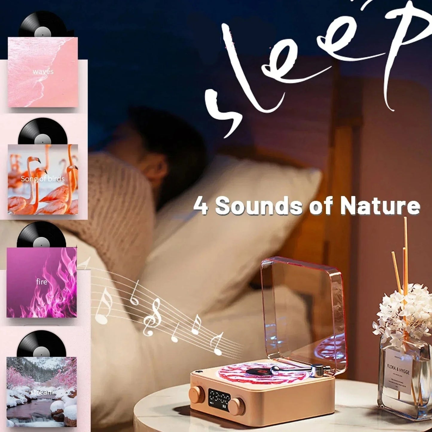 Mini Retro Bluetooth Speaker with White Noise & 3D Ambience