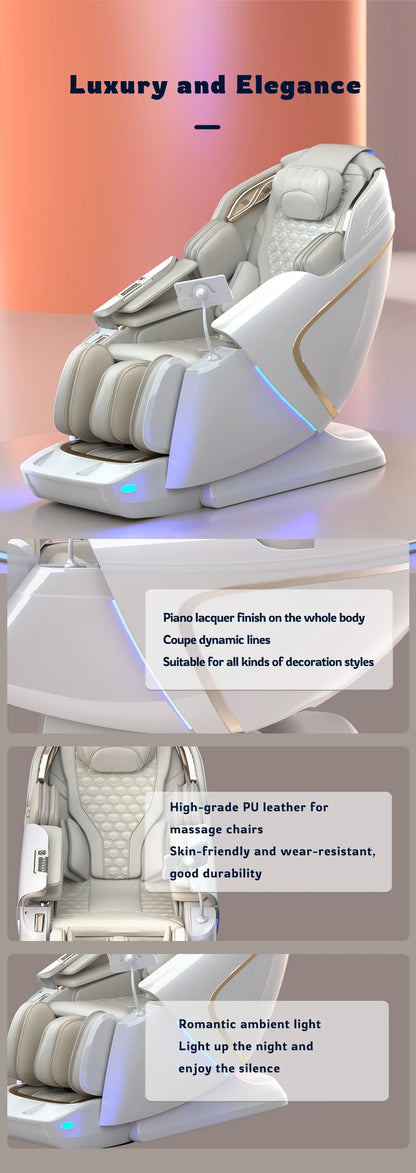 4D Zero Gravity Massage Chair with SL-Track/AirBag & 3D Body Scan - Dual Core Electric Recliner Sofa for Home Office