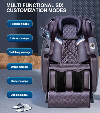Full Body Massage Chair with Zero Gravity, Massage Chair Recliner with Heating, Airbags, Bluetooth Speaker, Foot Roller 110/220V