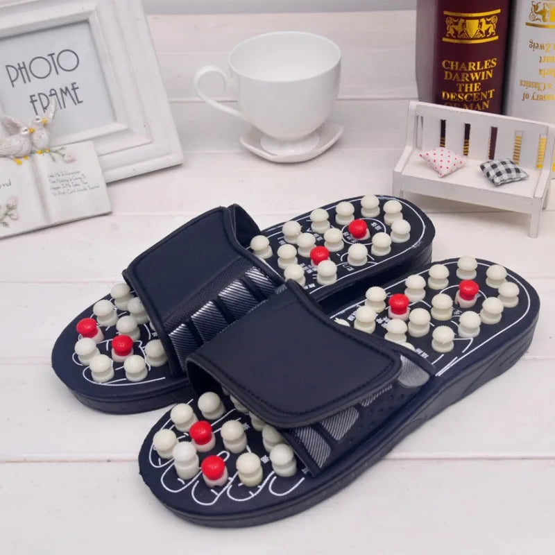 1 Paar Fuß-Akupressur-Massagepantoffeln für Füße Unisex Zuhause Plantarfasziitis-Linderung Akupunkt-Reflexzonenmassage-Gesundheitspflege-Massagegerät