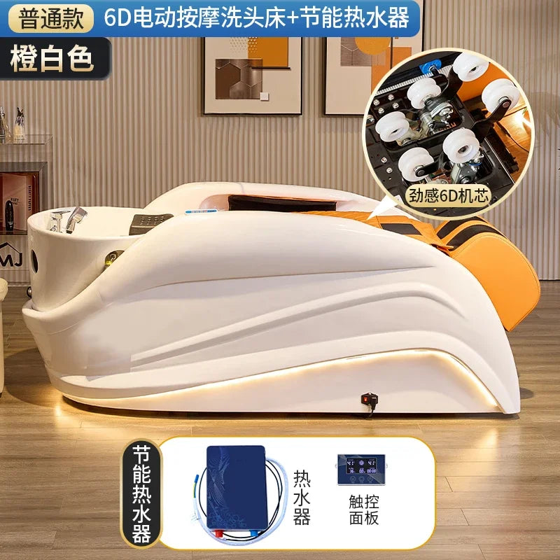 Elektrisches intelligentes Massage-Shampoo-Bett für Friseursalons, spezielles Begasungs-Kopfbehandlungs-Wasserzirkulationsbett