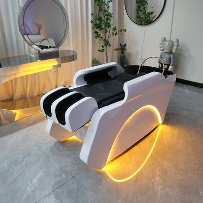 XinSheng Professionelles elektrisches Massagebett Kopf-SPA-Salon-Massagetisch Haarwasch-Räucherbetten Friseursalon Intelligente Möbel