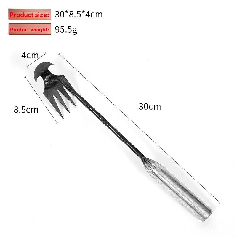 Petit extracteur de mauvaises herbes avec 4 dents, outils manuels de jardinage, outil de désherbage pour outil de désherbage ergonomique de cour (la poignée peut être 1 pièce