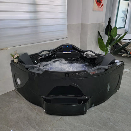Black Acrylic Massage Bath Tubs Bathtubs & Whirlpools Corner Massage Bathtub Hot Tub for Soaking