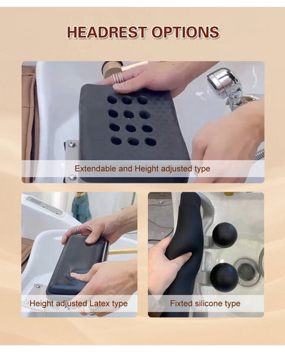 Multifunktionaler japanischer Head Spa Haarwaschsessel mit bequemer Kopfstütze, modernes Design für Friseursalons, Fabrikpreis