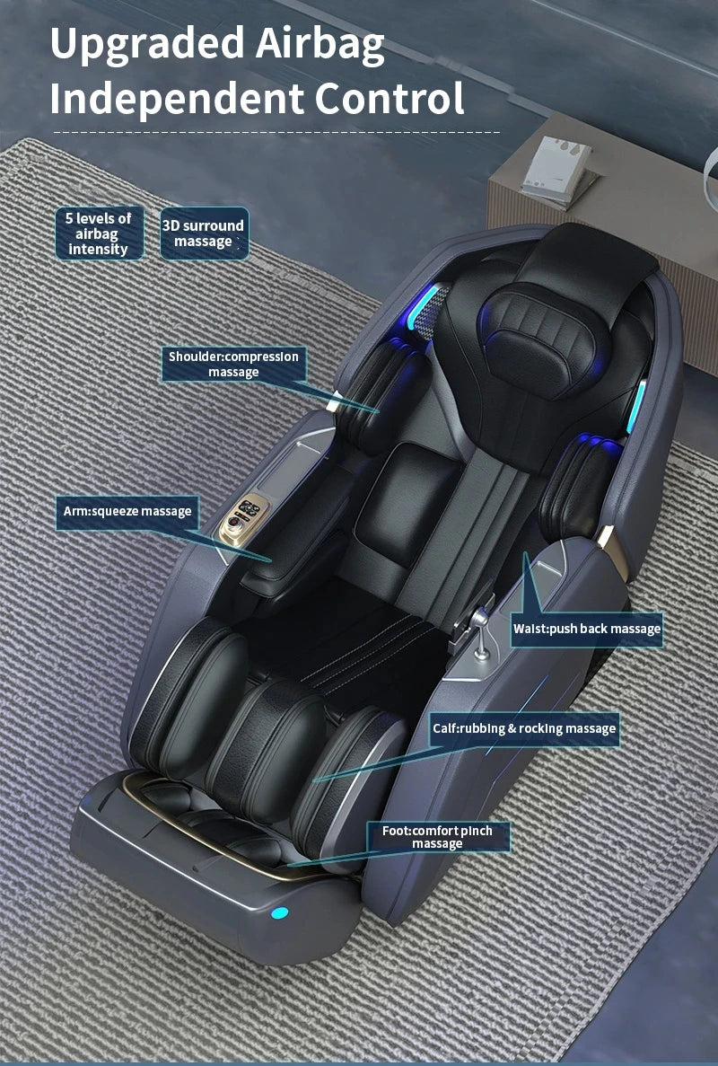3 Jahre Garantie 4D SL Track Zero Gravity Ganzkörpermassagesessel mit Wärme und Airbag
