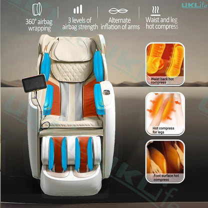 Dual-Core 4D SL-Track Zero-Gravity-Massagesessel | Ganzkörper-Thai-Stretch & Fußverlängerung | 3 Jahre Garantie Luxuriöser Elektrischer Massagesto