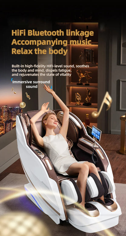 Zero Gravity 4D Massagesessel SL-Track (L-Track) Ganzkörper-Luftmassage Elektrischer Relaxsessel für Heimbüro 3 Jahre Garantie