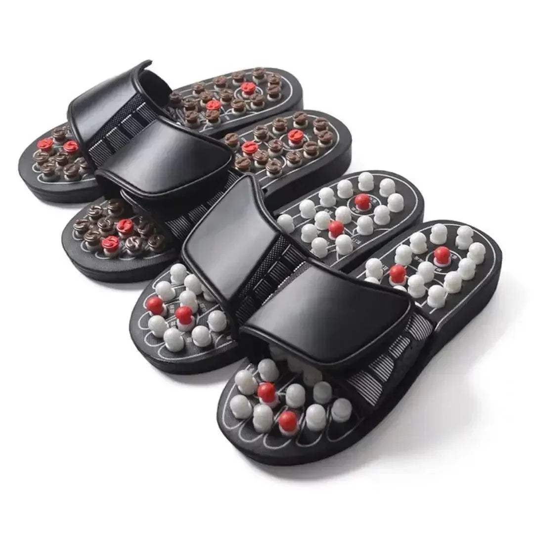 Neue Fußmassage-Hausschuhe Fußreflexzonenmassage Akupunktur-Therapie-Massagegerät Walk Stone Schuhe Akupunktur Kopfsteinpflaster-Massagegerät
