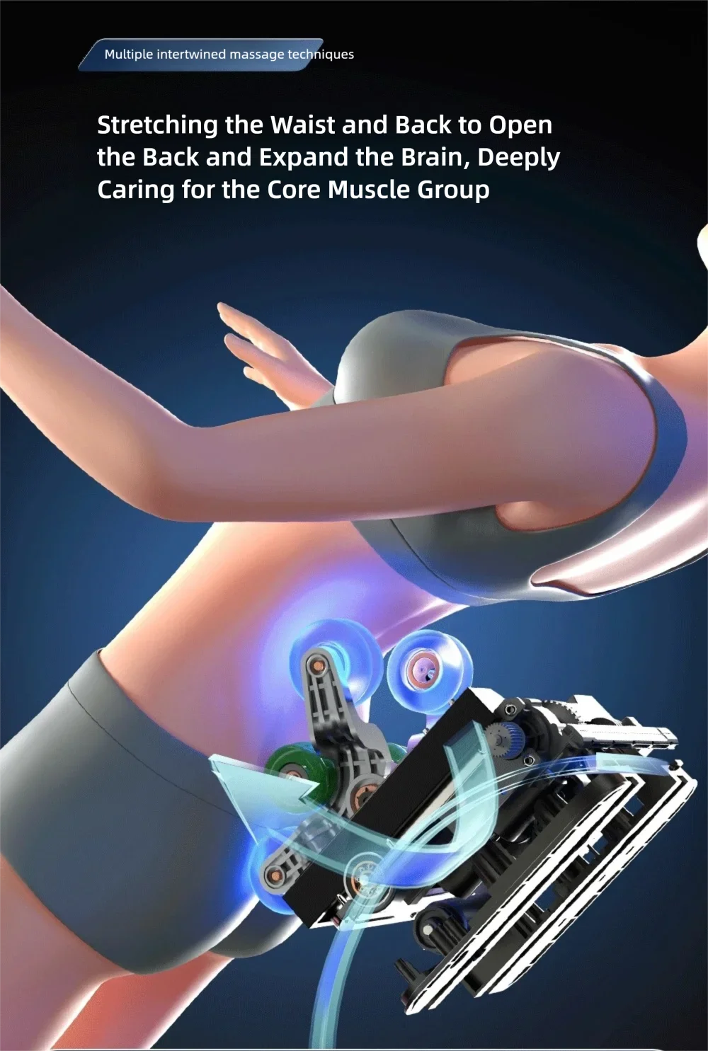 4D Mechanismus Massagesessel Tiefe Thai-Dehnung LCD Touchscreen Wadenrolle Airbag Kompression Kneten Schwerelosigkeit Entspannung