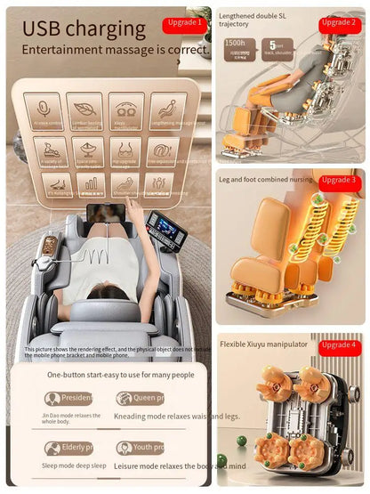 Style moderne maison meubles de luxe en cuir véritable Commercial sain USB connecter chaise de Massage intelligente télécommande pour le corps