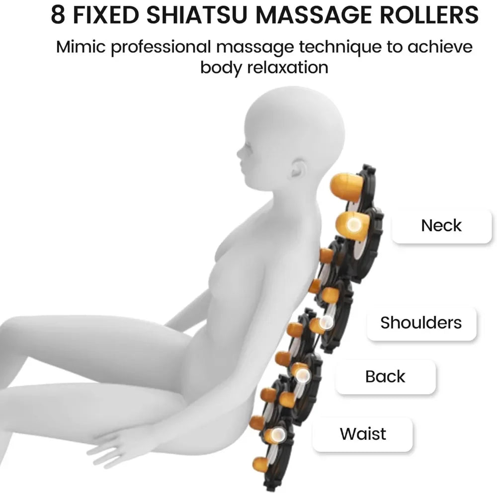 Massagesessel, Ganzkörper-Zero-Gravity-Massagesessel, mit Automatikprogrammen, Taillenheizung, LCD, Bluetooth, Fußmassage & Bodyscan