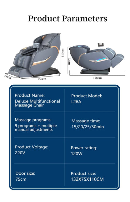 Massage Chair Full Body New Model Home Office Factory Electric Heating Kneading Luxury Zero Gravity Recliner Massage Chair