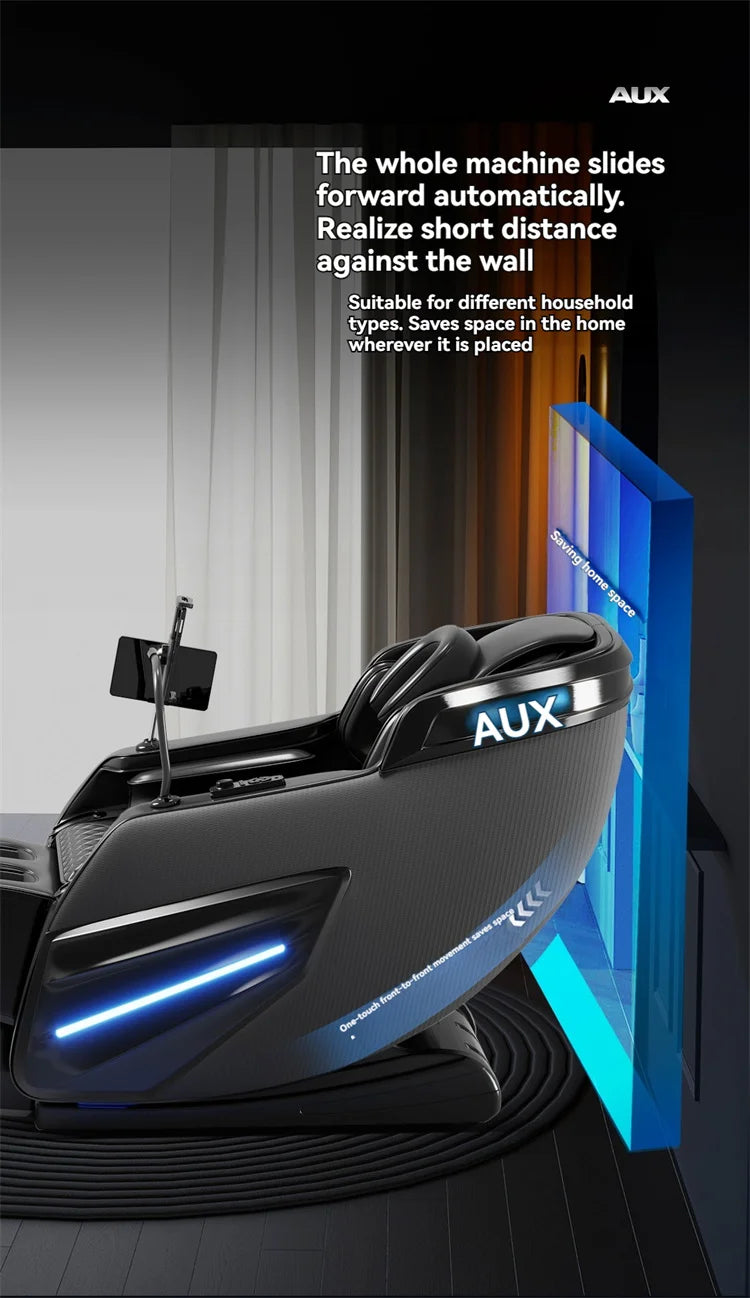 AUX 6D Shiatsu-Massagesessel, Smart-Massagesessel, Ganzkörper-Schwerelosigkeits-Streckmassagesessel, Relax-Massagesessel