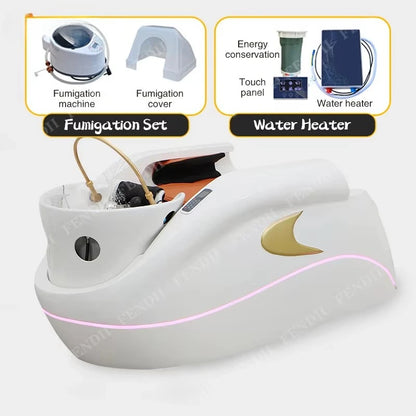 Professional Luxury Lounge Chair Barber Shop Head Spa Massage Shampoo Bed Hair Shampoo Chair