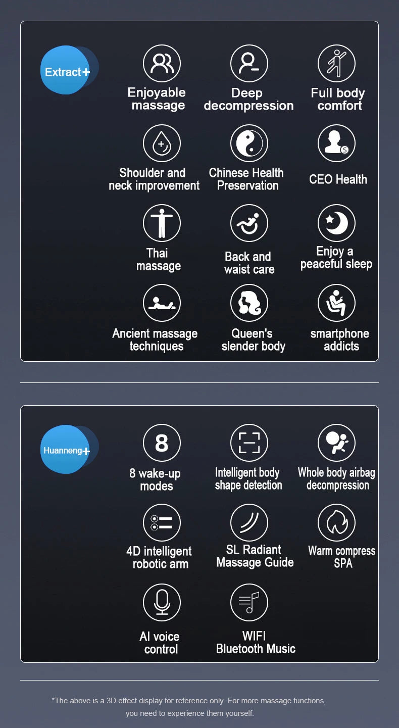 Ergonomischer Zero-Gravity-Massagesessel, Shiatsu-Technologie, Ganzkörper-Airbags, Fußrollen, Wadenkneten, Bluetooth, Wohnkomfort