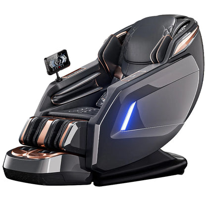 Luxuriöser elektrischer 4D-Massagesessel Zero Gravity SL-Track & Wärmetherapie Ganzkörper-Airbag Yoga Stretching Shiatsu-Liegesessel Massage