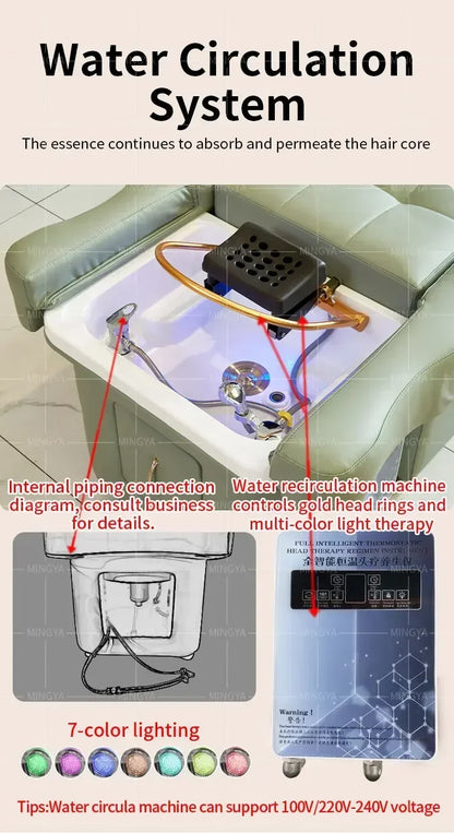 2026 Health foot massage beauty shop special shampoo bed electric lift foot massage bed beauty salon high-end head therapy bed