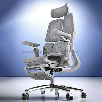 Multifunktionaler ergonomischer Mesh-Bürostuhl, verstellbarer Gaming-Computerstuhl mit Fußstütze, Premium-Heim-PC-Drehsessel