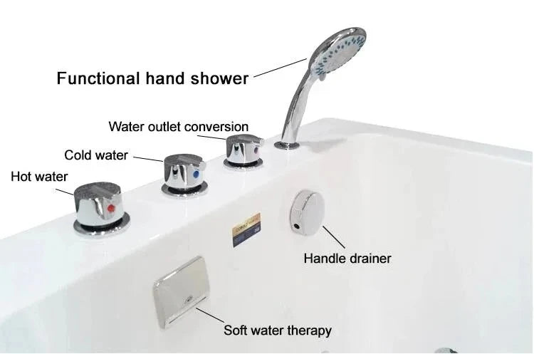 Kinderbadewanne, weißer Fiberglas-Verbundwerkstoff, optionale Zusatzfunktionen und Konfigurationen, anpassbar