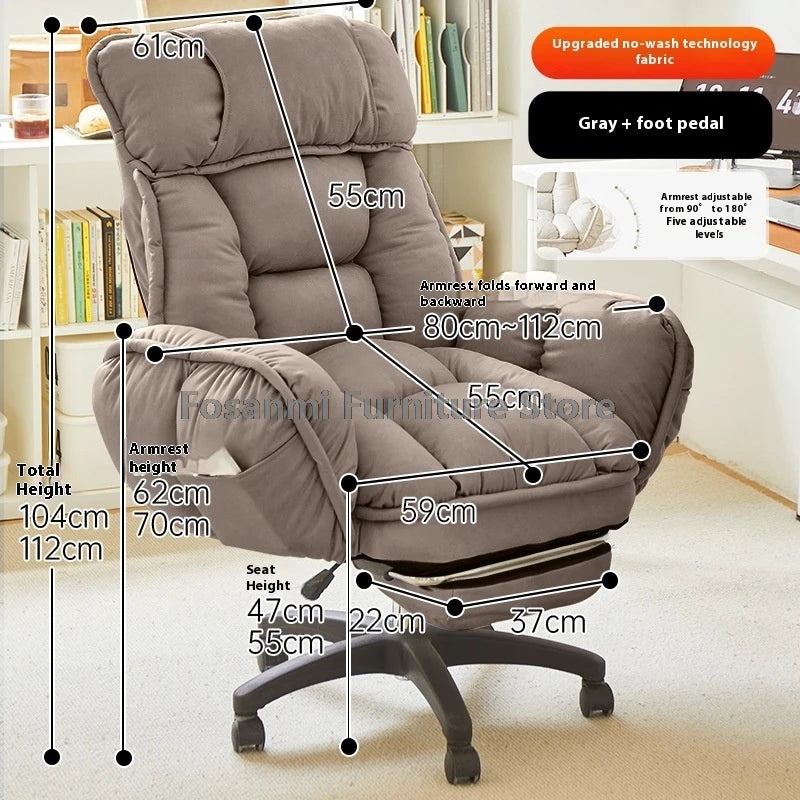 Komfortabler weicher Bürostuhl mit verstellbaren Armlehnen Ergonomischer Home-Office-Stuhl mit breiter Sitzfläche High-Back Gaming-Sessel