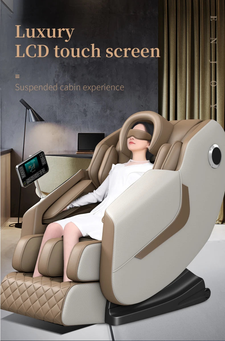Luxury Portable Massage Chair, Zero Gravity Full Body with Foot Rollers & Music | Electric Relaxation & Entertainment System