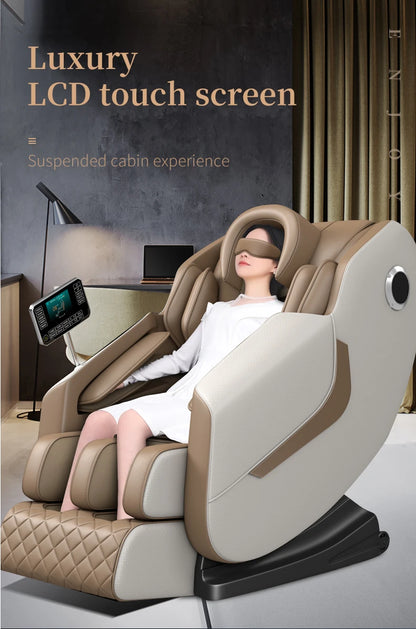 Luxury Portable Massage Chair, Zero Gravity Full Body with Foot Rollers & Music | Electric Relaxation & Entertainment System