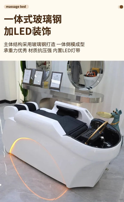 Liegesalonstuhl Friseurwaschbecken Pflegestühle Rasiersessel Friseurbeckenständer Waschmassage-Sessel