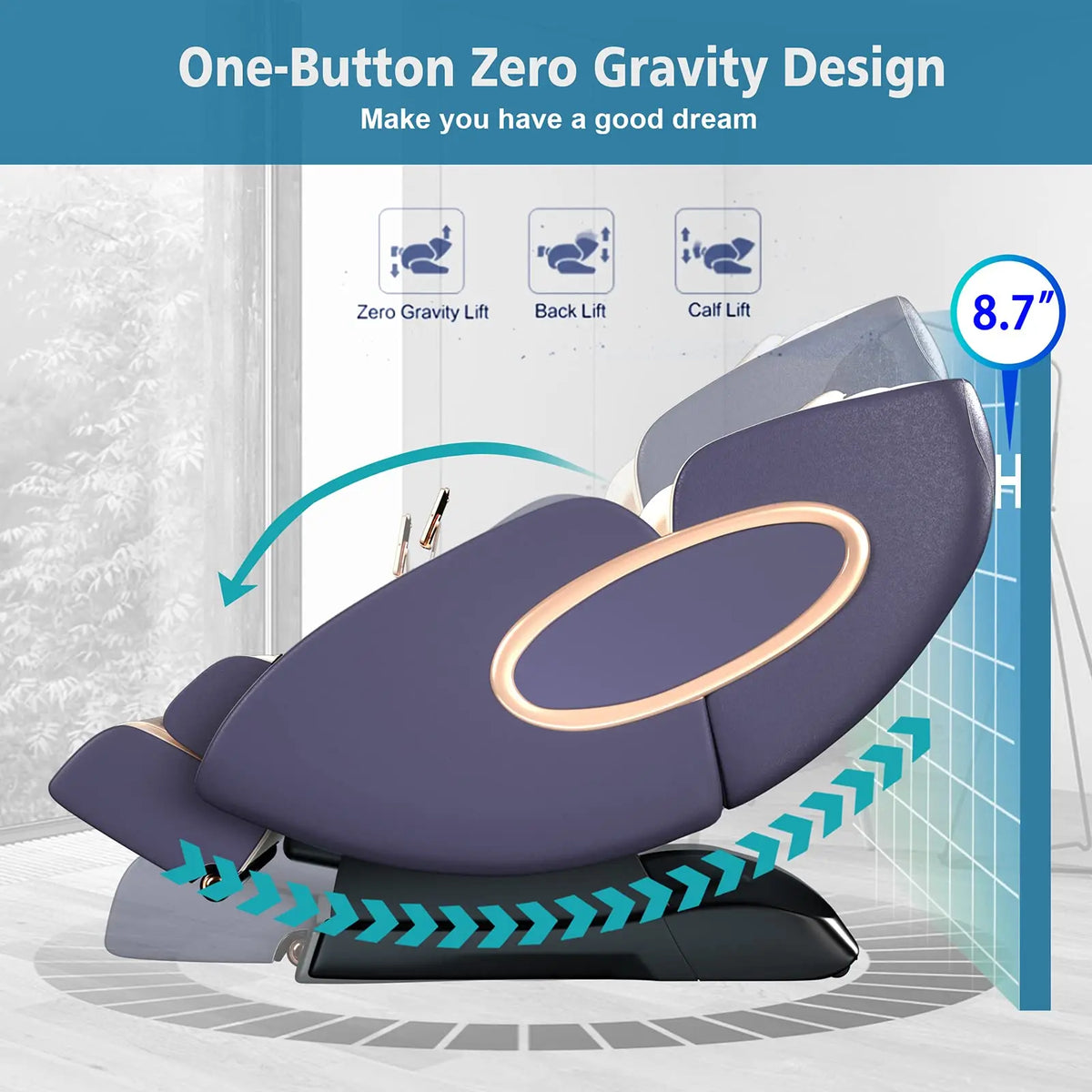 APP-Steuerung 4D-Massagesessel SL-Track Ganzkörper-Shiatsu-Massagesessel Zero Gravity mit Yoga-Stretching-Fußmassageroller