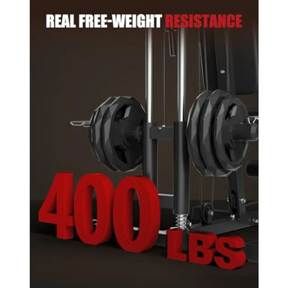 Home Gym Machine, Home Gym Equipment with Pulley System, Multifunctional Full Body Workout Machine for Strength Training