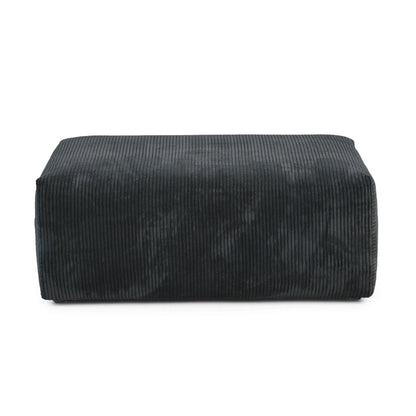 Modernes Cord-Sofa mit 4 Kissen, 102" L-förmiges Sofa mit Chaiselongue und Ottoman, Hartholzrahmen-Sofa für das Wohnzimmer