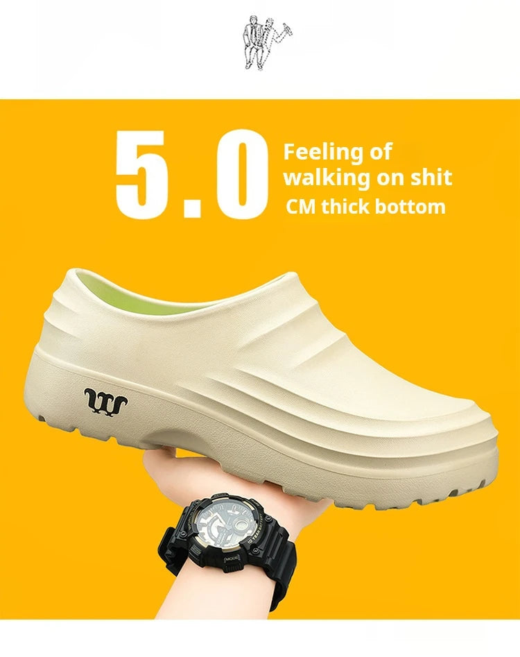 Summer Chef Shoes Anti Slip and Oil Proof Work Shoes Lazy Slippers  Casual Trendy Slippers One Step Fashion Shoes Sports Shoes