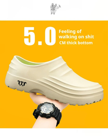 Summer Chef Shoes Anti Slip and Oil Proof Work Shoes Lazy Slippers  Casual Trendy Slippers One Step Fashion Shoes Sports Shoes