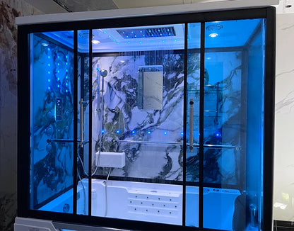 Customization Luxury Steam Shower Room with Jacuzzier Tub Hydro Therapy Massage Steam Bath Room Glass Shower Cabin Wet Sauna Roo
