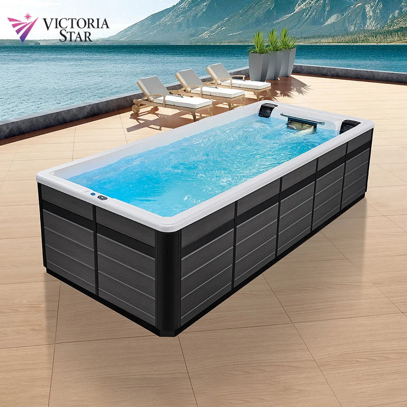 Endless Swim Spa Pool Outdoor Whirlpool Hot Tub ABS Acryl-Massage-Schwimmbecken
