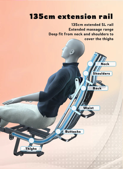 4D Zero Gravity Massage Chair with SL-Track/AirBag & 3D Body Scan - Dual Core Electric Recliner Sofa for Home Office