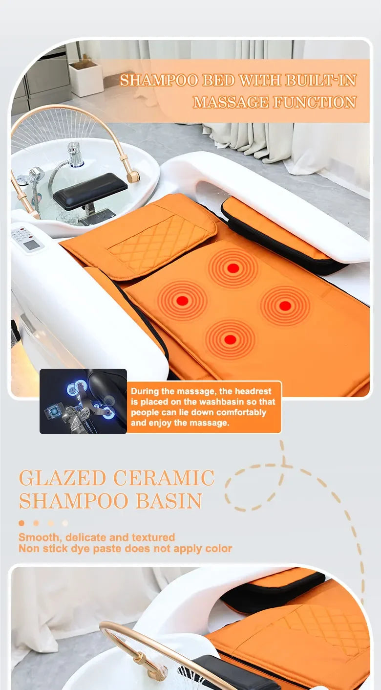 M45 Professional salon furniture hair wash facial nursing reclining head spa electric shampoo massage bed
