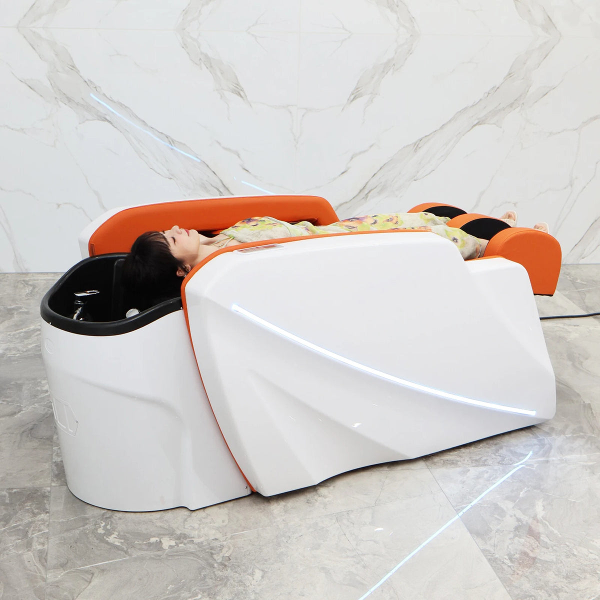 High-End elektrisches Massage-Haarwaschbecken Premium-Saloneinrichtung für professionelle Friseurdienstleistungen in gehobenen Regionen