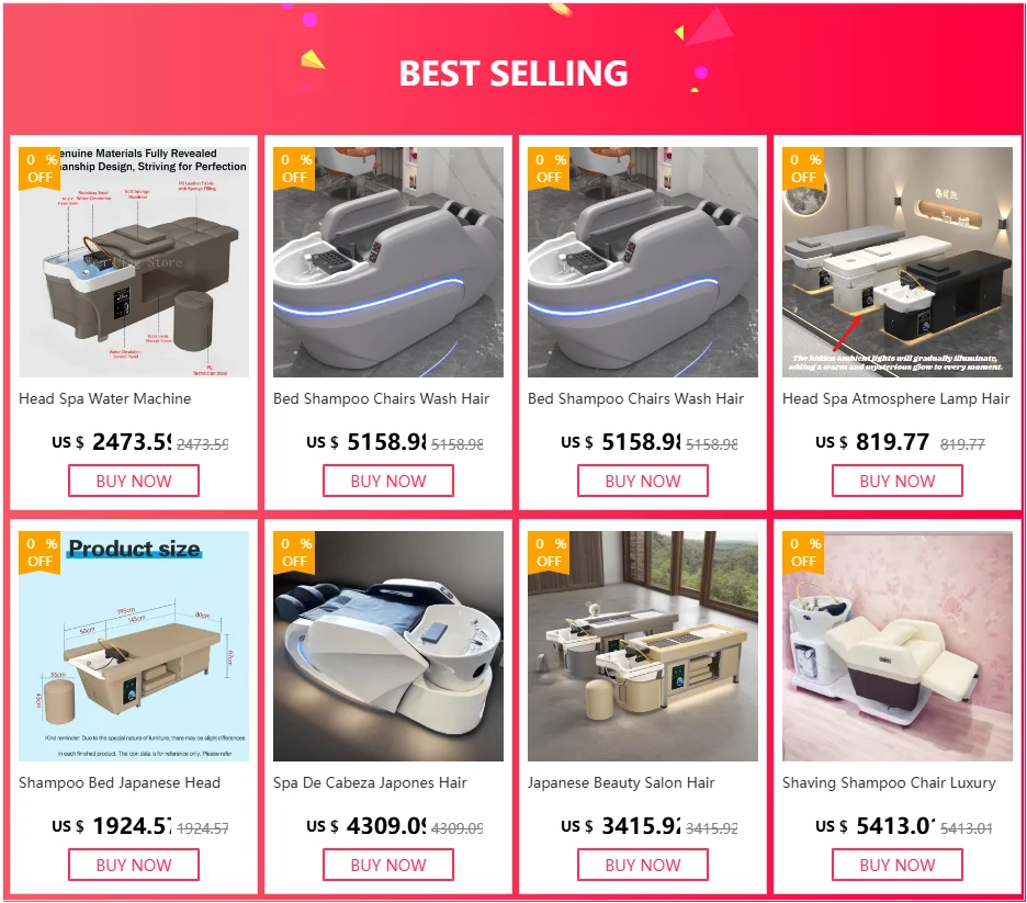 Headspa Massageliege Wasser Gewerbliche Shampoostuhl Spa Haarvorrat Japanischer Jet Mobilität Friseursalon Duschmöbel