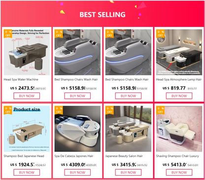 Headspa Massageliege Wasser Gewerbliche Shampoostuhl Spa Haarvorrat Japanischer Jet Mobilität Friseursalon Duschmöbel