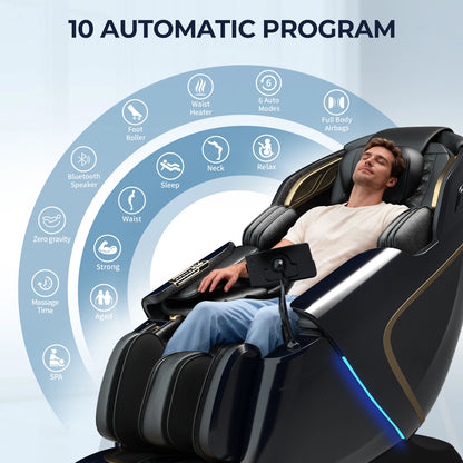 4D Massagesessel Yoga-Stretch Schwerelosigkeit Massagesessel Automatische Wadenverlängerung Wadenkneten Ganzkörperentspannung Geschenke