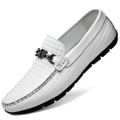 Herren Sommer Mokassins aus echtem Leder – Atmungsaktive Slip-On-Fahrschuhe