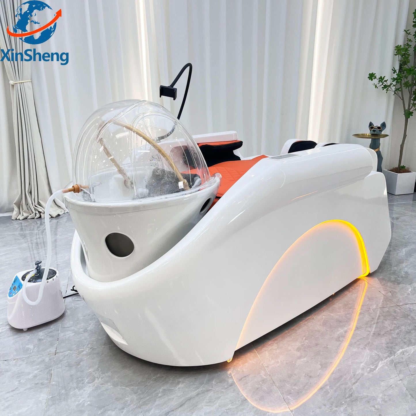 Waschbeckenstuhl, elektrisch intelligente Spa-Massageliege, Waschsessel