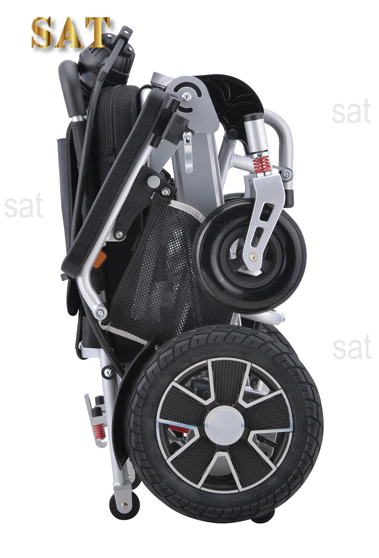 -Health Care Supply Shock Absorption Disabled Portable Wheelchair Folding Lightweight Aluminum Auto-folding Electric Wheelchair