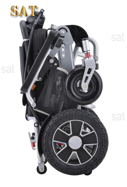 -Health Care Supply Shock Absorption Disabled Portable Wheelchair Folding Lightweight Aluminum Auto-folding Electric Wheelchair